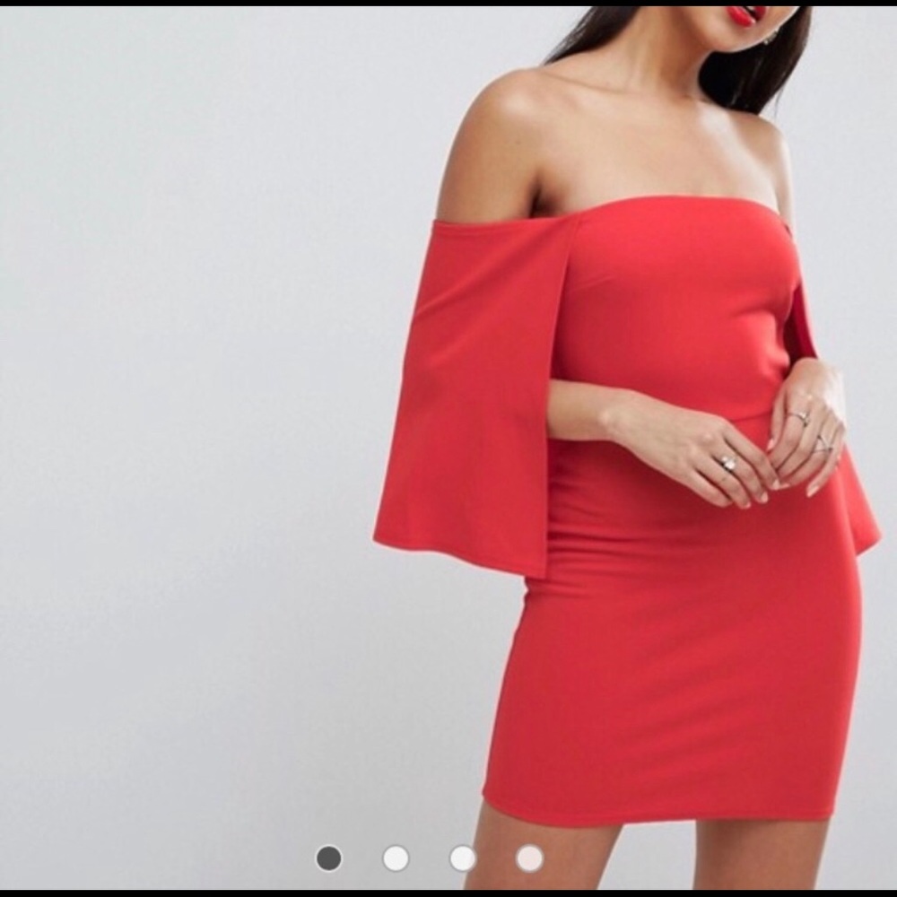 ASOS Crepe Red Cape Dress❤️❤️❤️